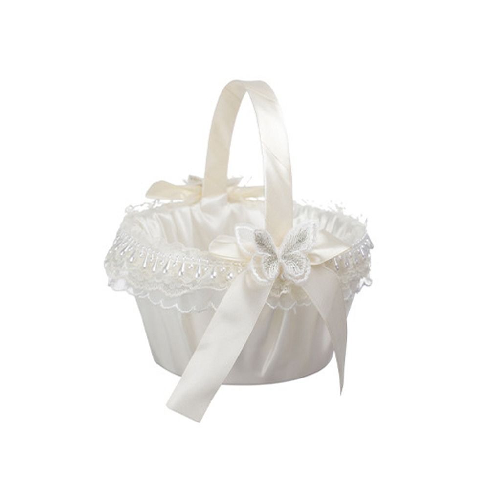 Wedding Hampers - Tatlı Dantel Düğün Çiçek Sepeti Kurdele