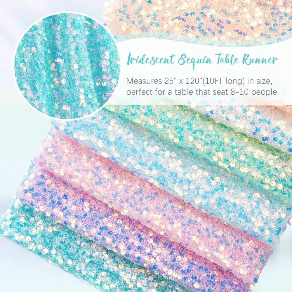 Table Runner Sequin - Dekoratif Masa Örtüsü Pul Payetli Masa
