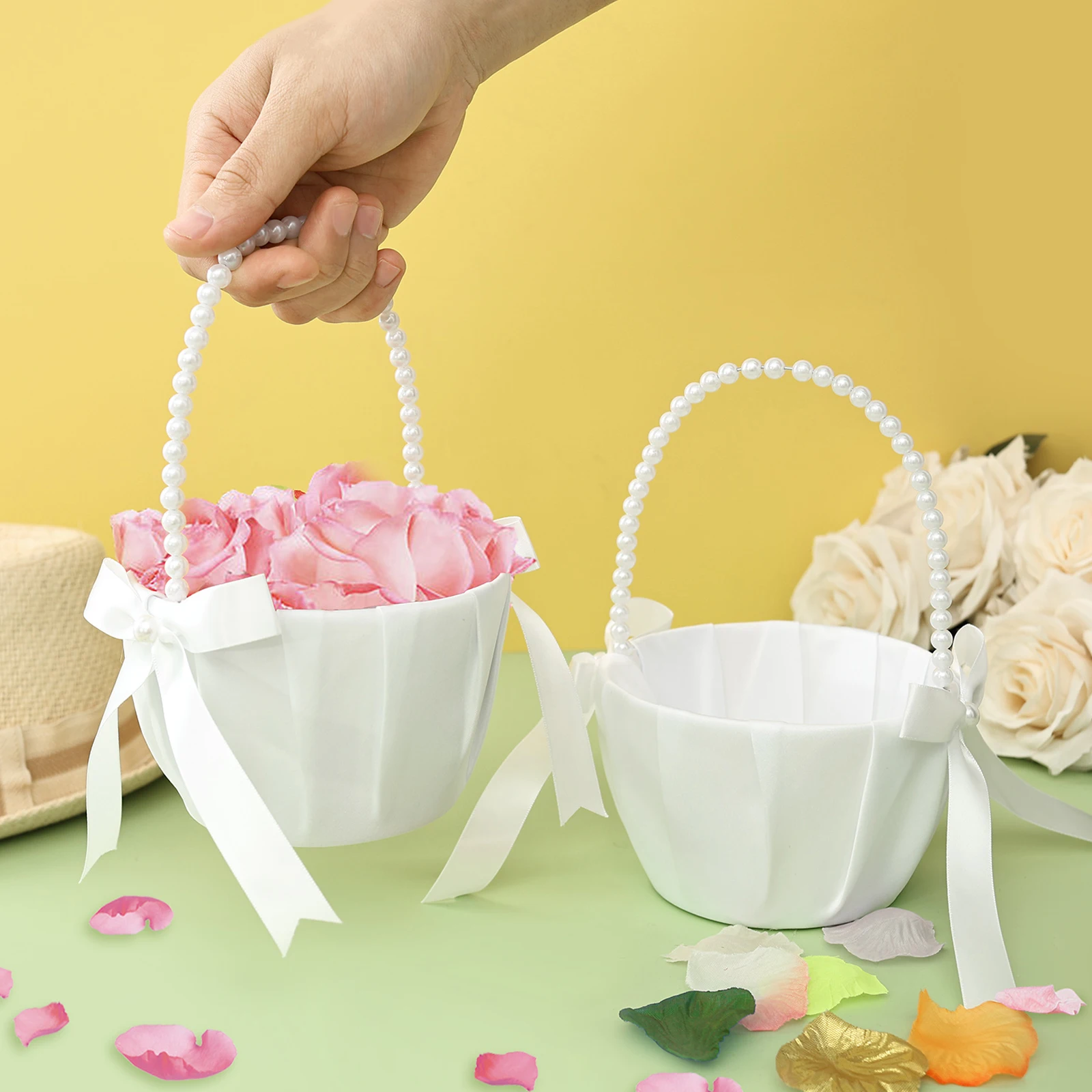 Wedding Hampers - 2 adet düğün çiçek kız sepeti