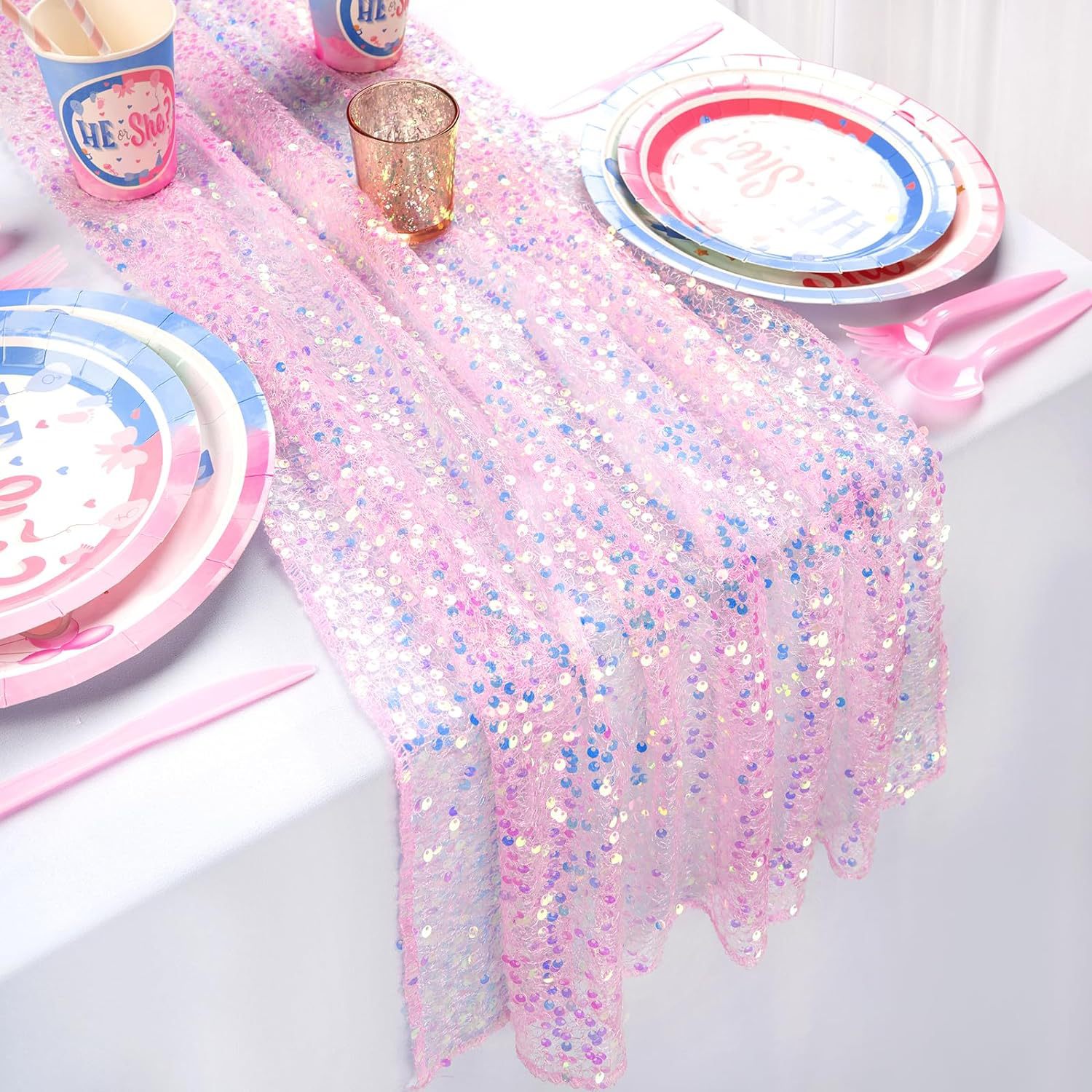 Table Runner Sequin - Glitter Yanardöner Payet Masa Koşucu, Gelin