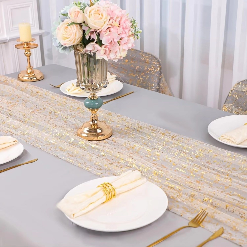 Altın Pullu Simli Sıcak Baskıl - Table Runner Sequin incelemesi ve fiyatı