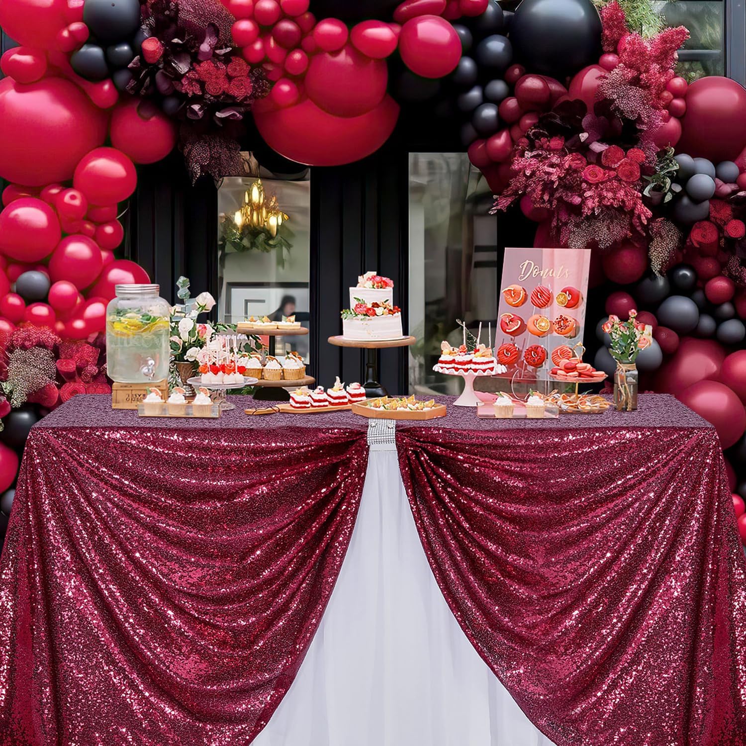 Bordo Payet Masa Örtüsü Glitte - Table Runner Sequin incelemesi ve fiyatı