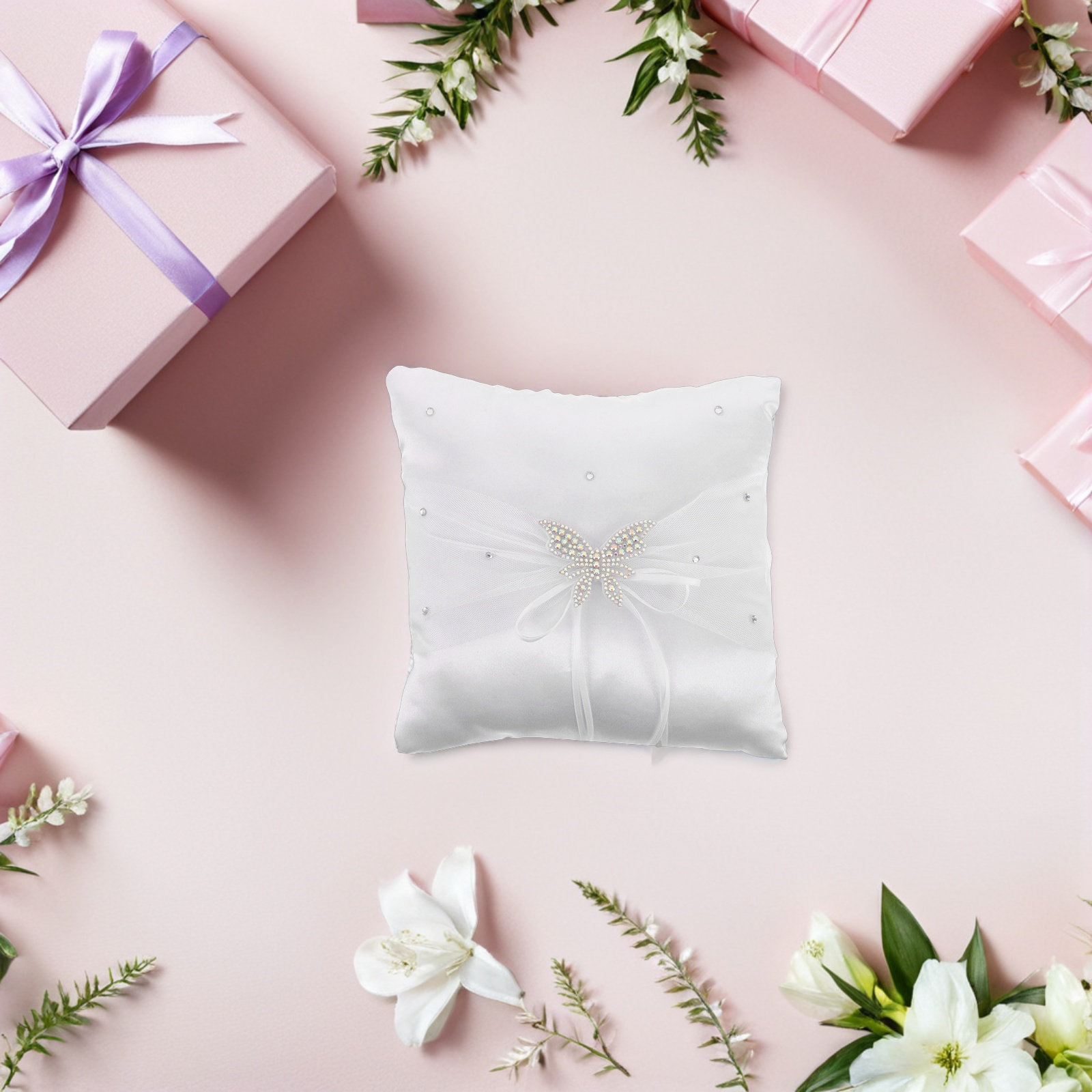 Klasik Beyaz Saten Düğün Yüzük - Ring Bearer Pillow incelemesi ve fiyatı