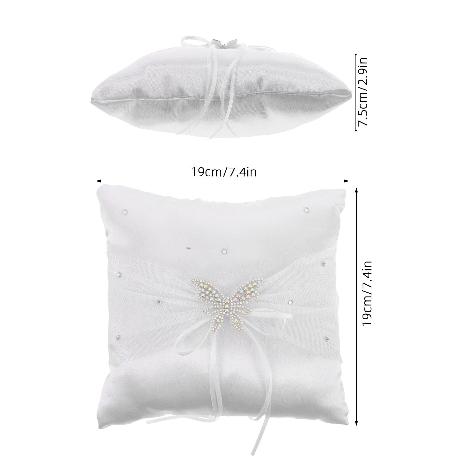 Beyaz Saten Yüzük Yastığı, Taş - Ring Bearer Pillow incelemesi ve fiyatı