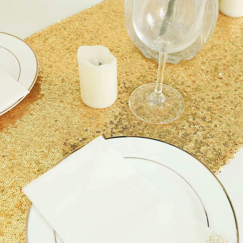 Altın pullu masa koşucu düğün  - Table Runner Sequin incelemesi ve fiyatı