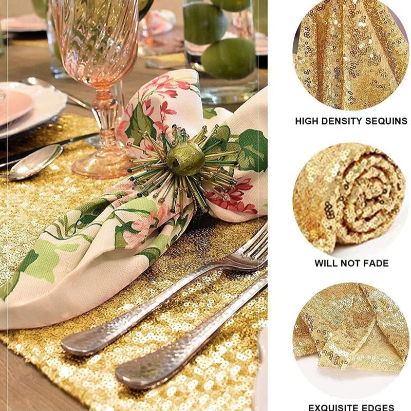 Altın pullu masa koşucu düğün  - Table Runner Sequin incelemesi ve fiyatı