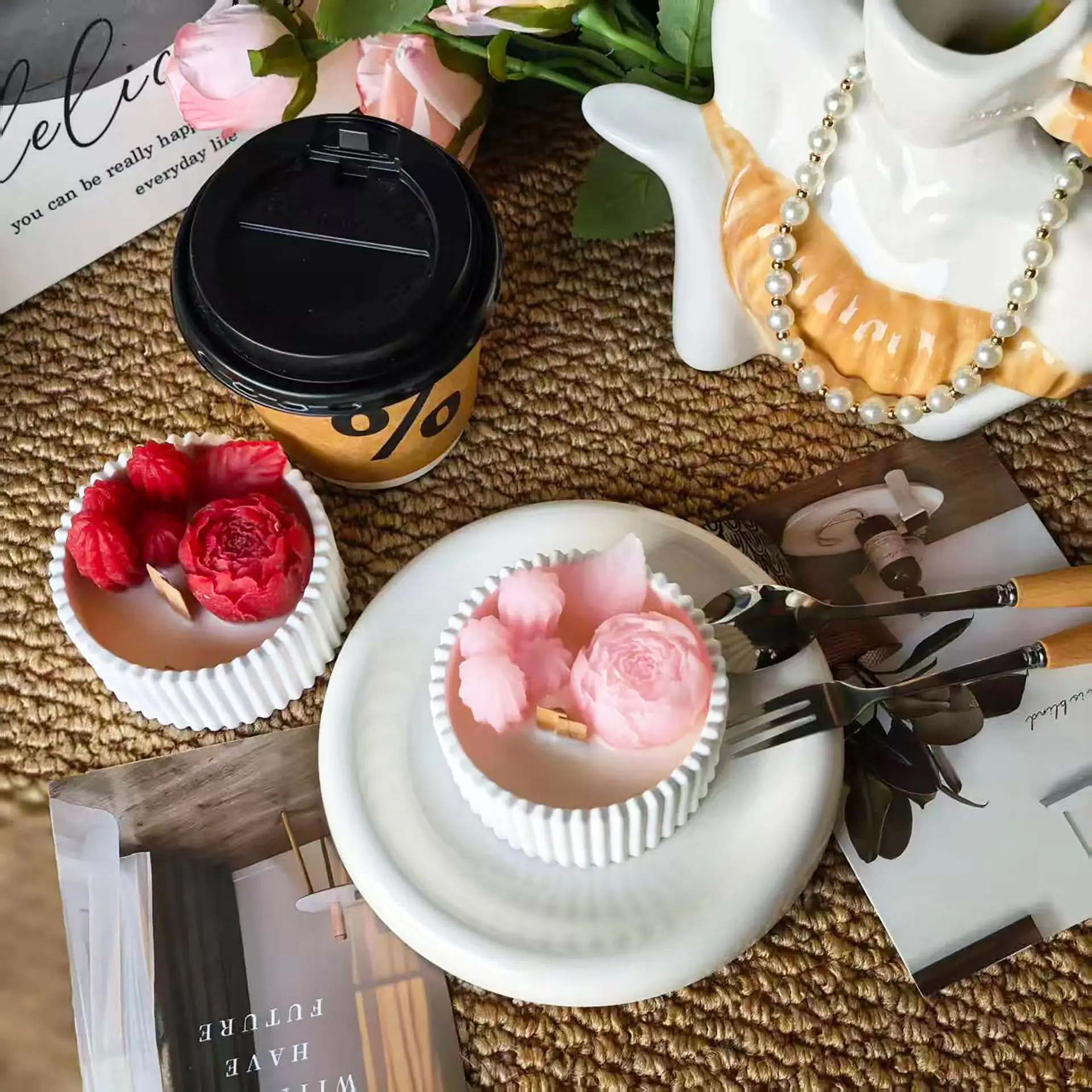 2 adet Çiçekli Gül Kupa Kokulu - Wedding Souvenir incelemesi ve fiyatı