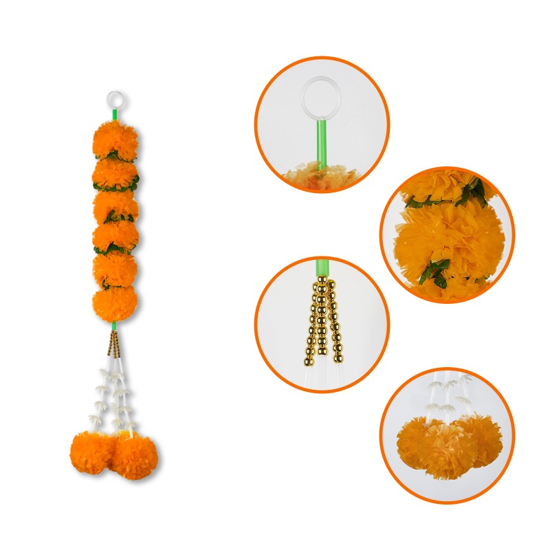 Kadife çiçeği çiçekli ışık zin - Indian Wedding Decor Supply incelemesi ve fiyatı