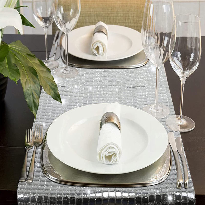 Parlak Ayna Altın/Gümüş Folyo  - Table Runner Sequin incelemesi ve fiyatı